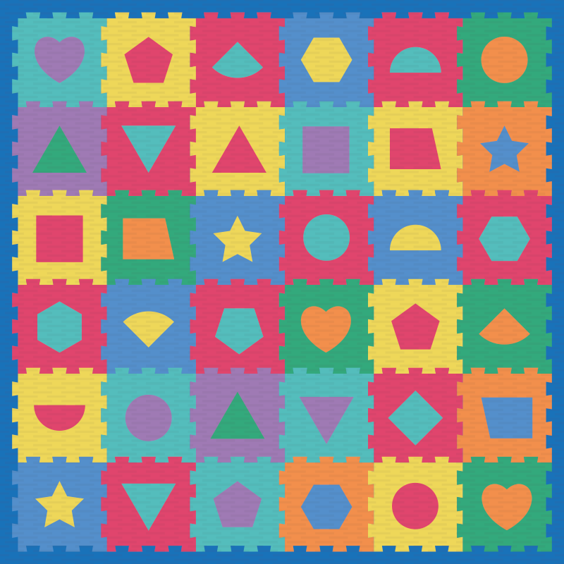 Colorful puzzle imitation nursery vinyl carpet - TenStickers