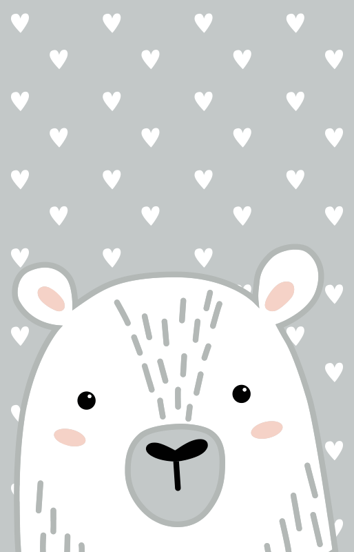 Grey baby bear nursery vinyl carpet - TenStickers