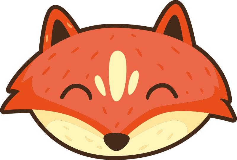 Happy fox face kids vinyl carpet - TenStickers