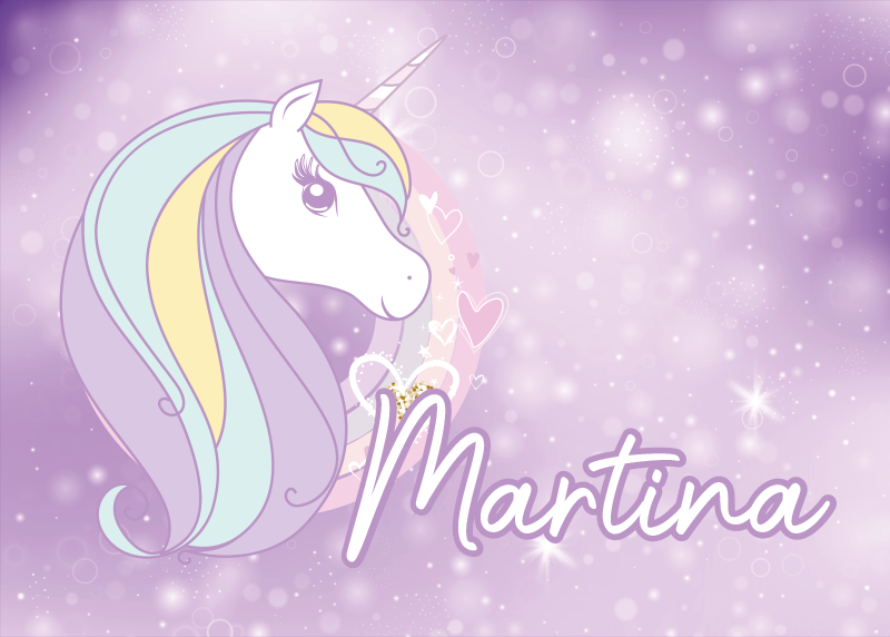 Custom vinyl carpet unicorn dreamland - TenStickers