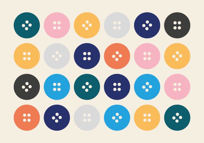 Colorful Button Pattern kids vinyl carpet - TenStickers