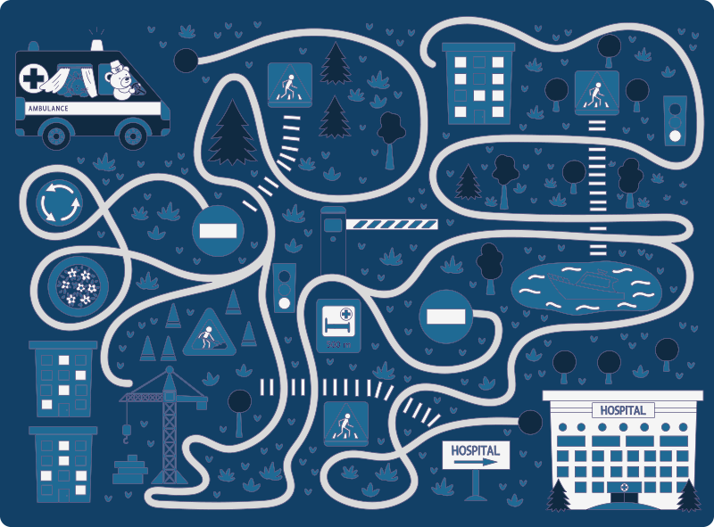 Blue city map road vinyl carpet - TenStickers