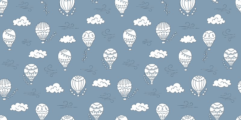 White and blue balloons kids vinyl carpet - TenStickers