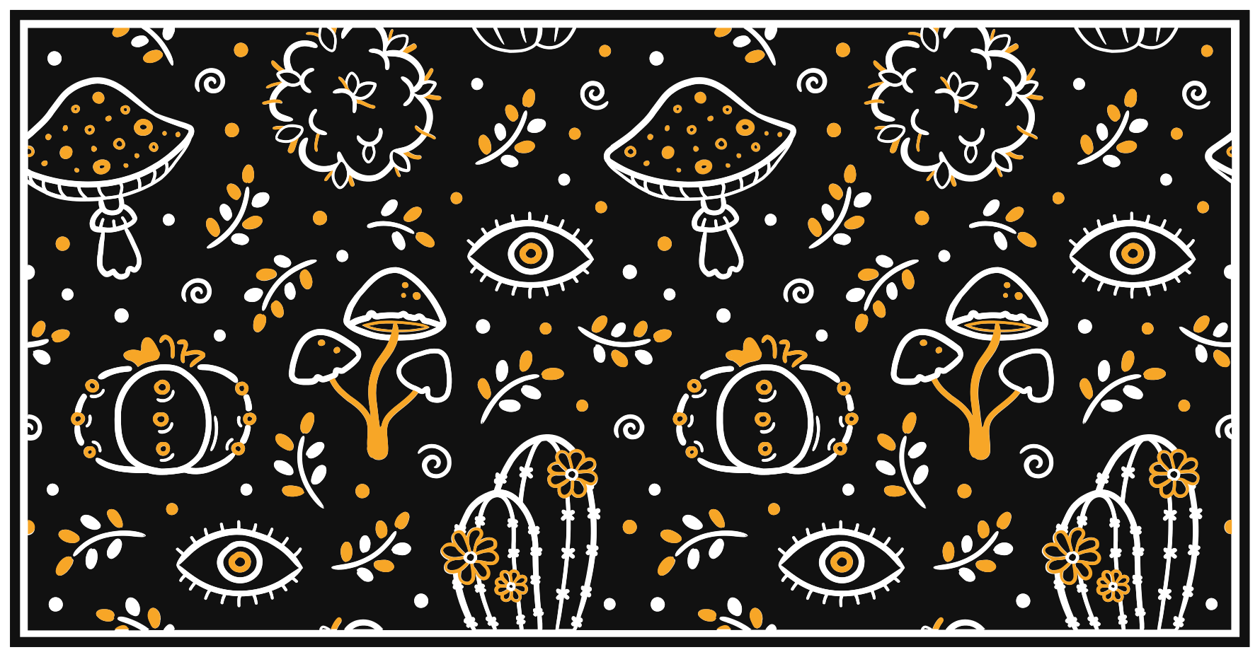 Mushroom artwork floral vinyl carpet - TenStickers