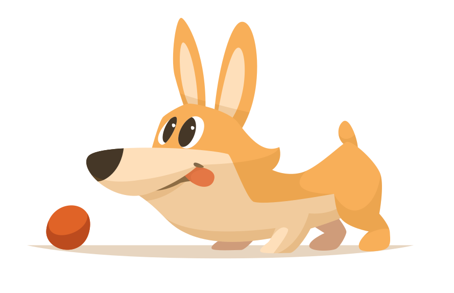 Playful Corgi Chase kids vinyl carpet - TenStickers