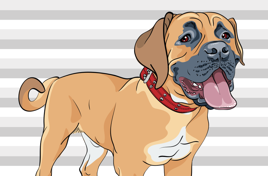 Panting mastiff illustration animal vinyl carpet - TenStickers