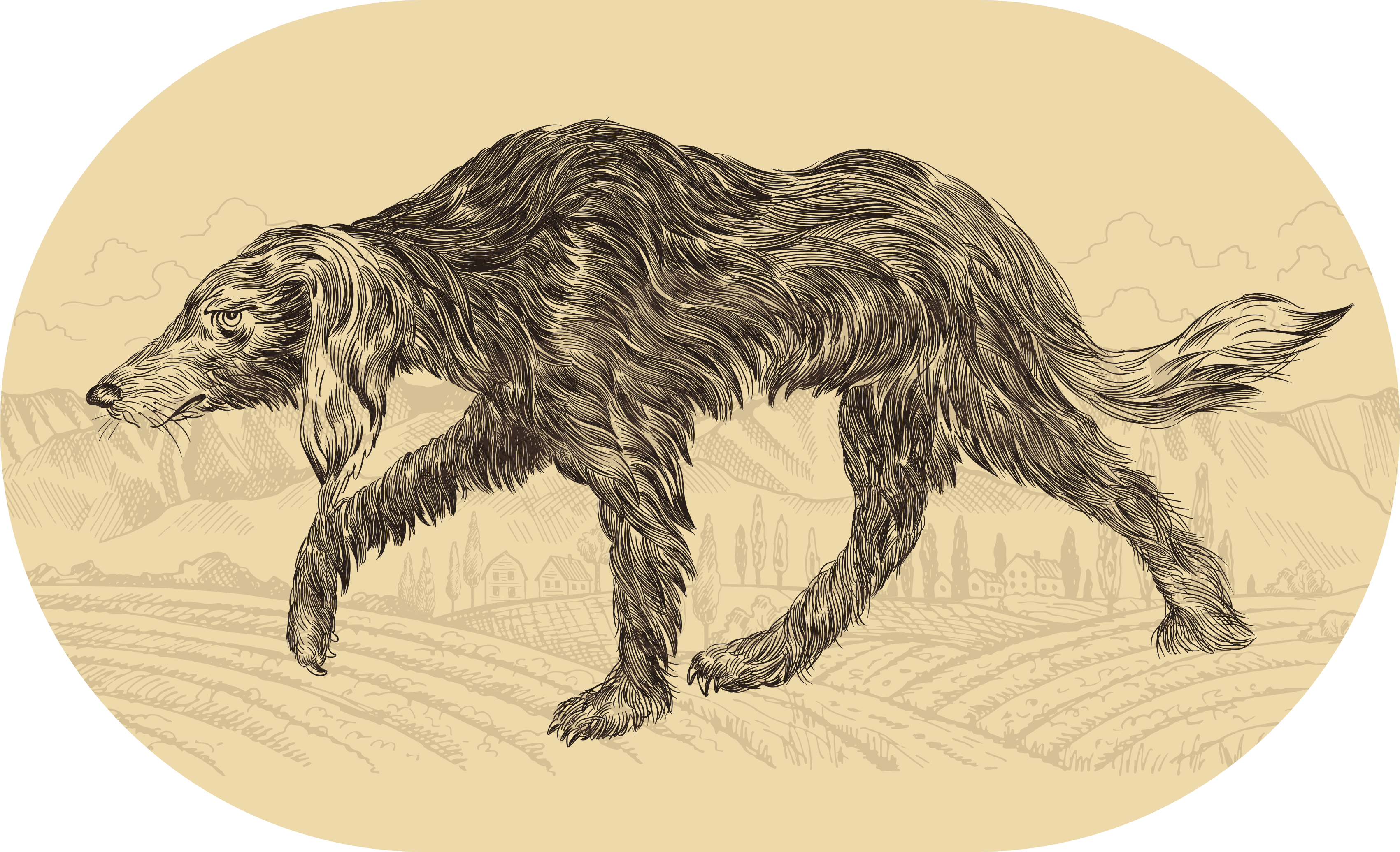 Elegant canine silhouette animal vinyl carpet - TenStickers