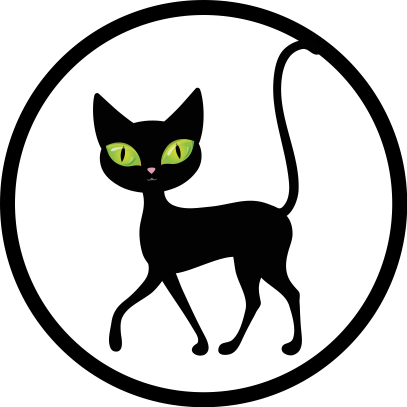 Charming black cat animal vinyl carpet - TenStickers