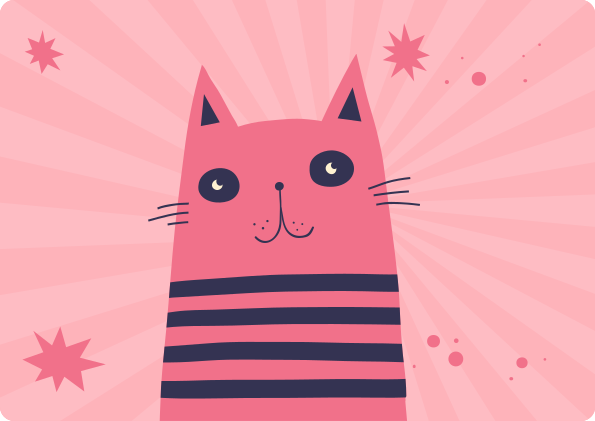 Pink cat illustration kids vinyl carpet - TenStickers
