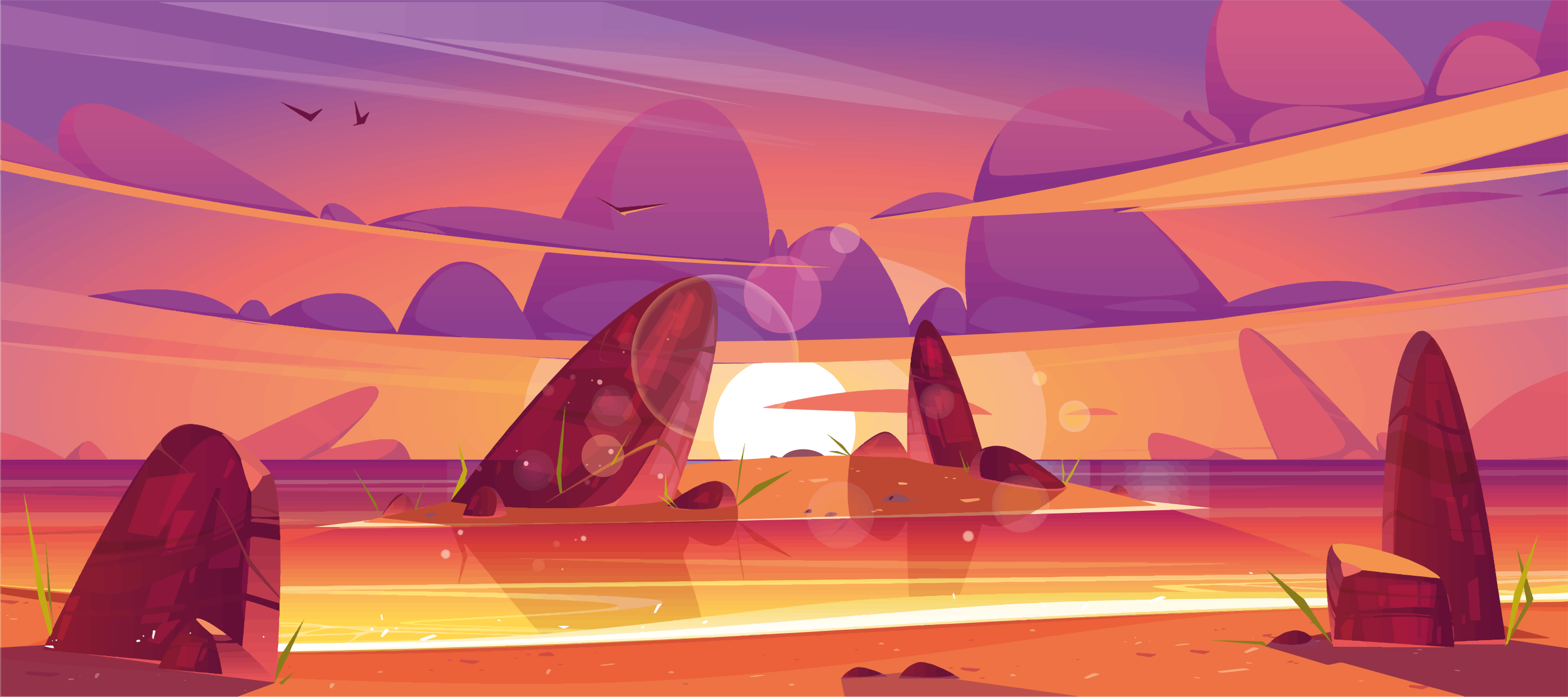 Sunset dessert views nature vinyl carpet - TenStickers