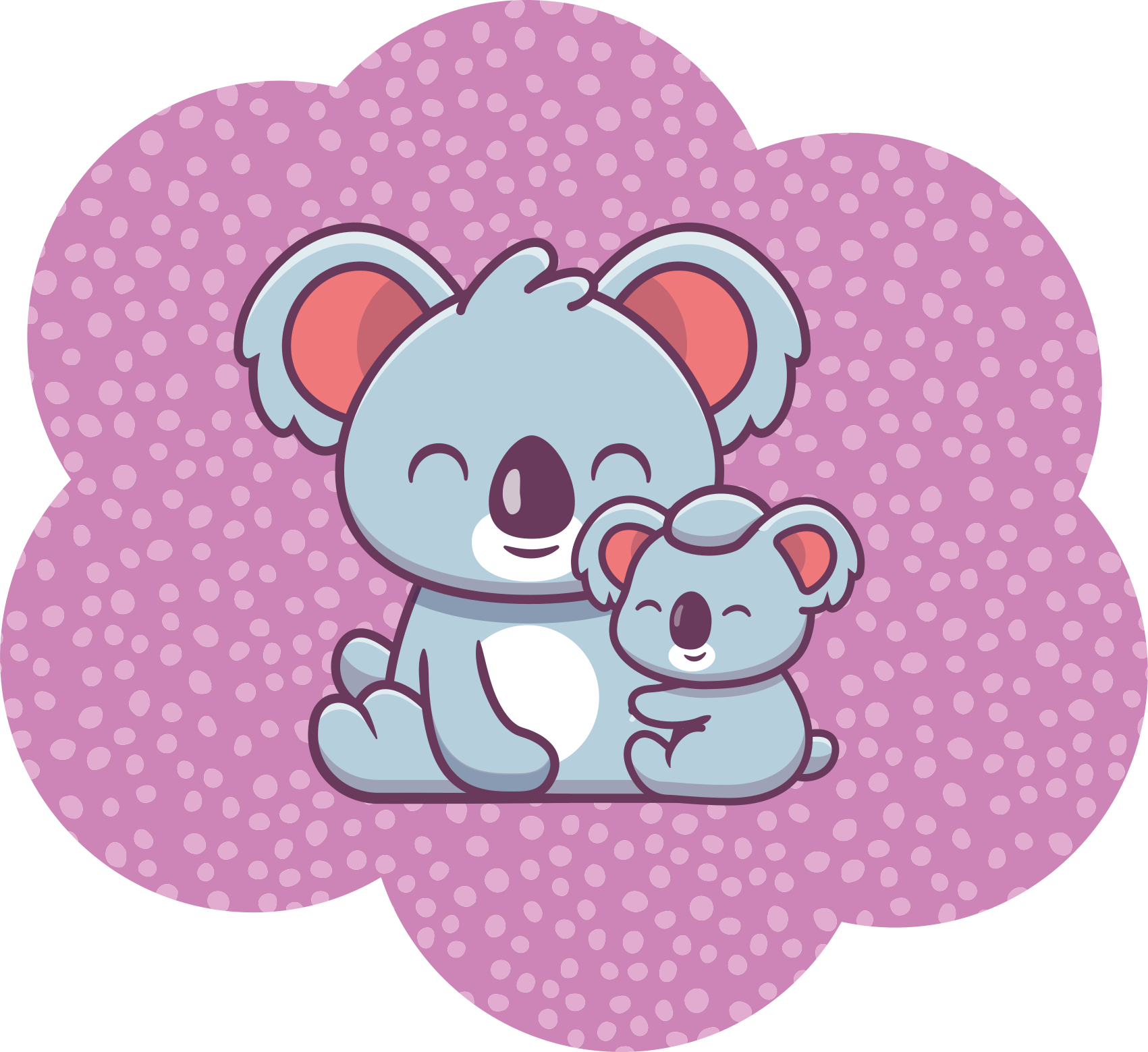 Koala family design kids vinyl carpet - TenStickers