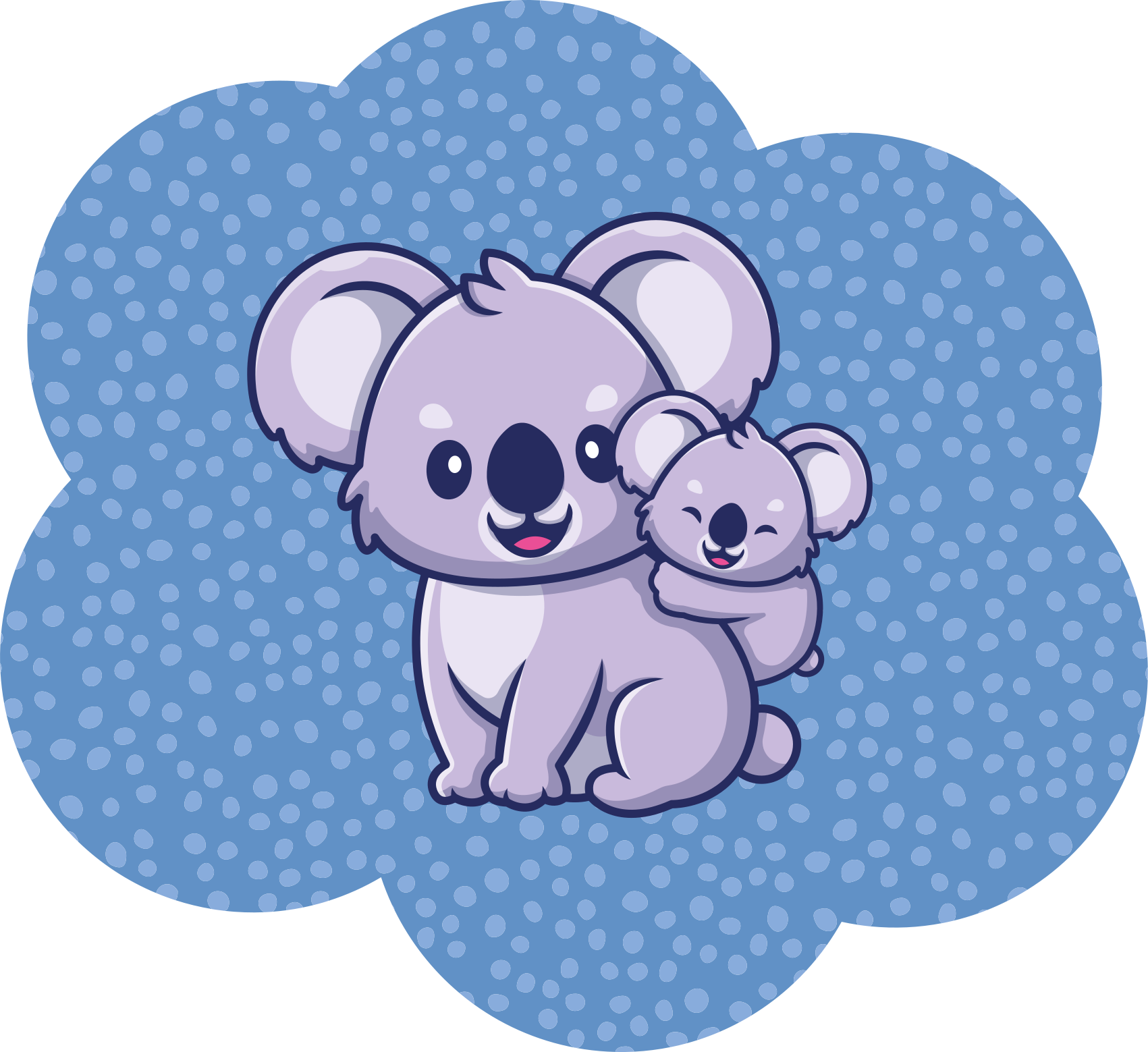 Cute Koala Pair kids vinyl carpet - TenStickers