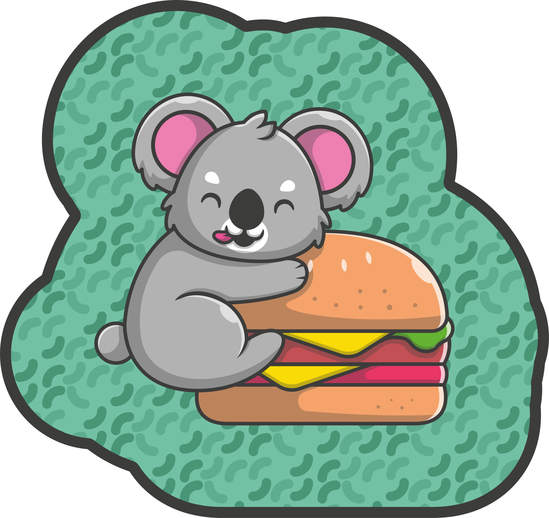 Cute Koala Snack nursery vinyl carpet - TenStickers