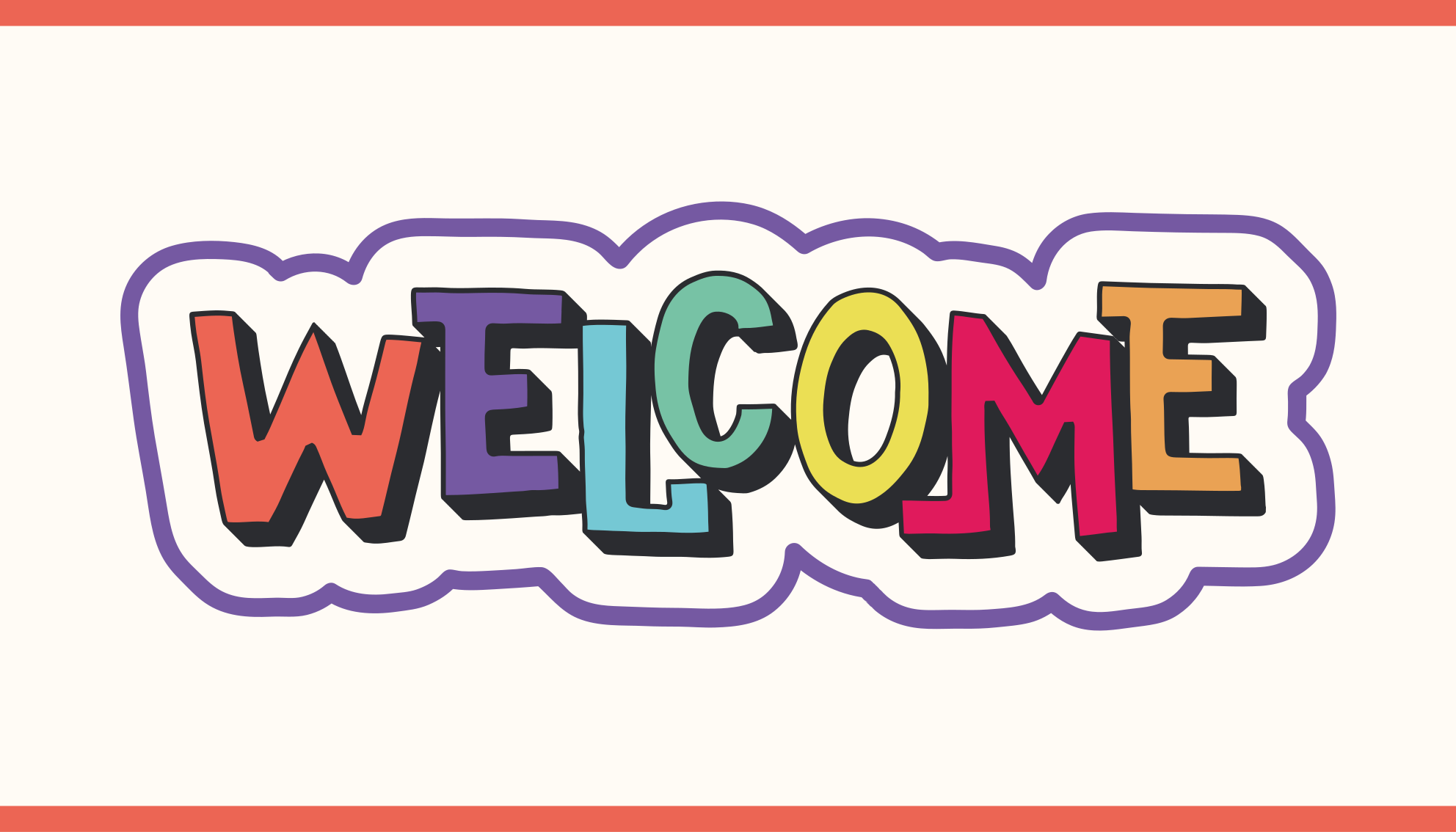 Colorful welcome sign entrance hall vinyl carpet - TenStickers