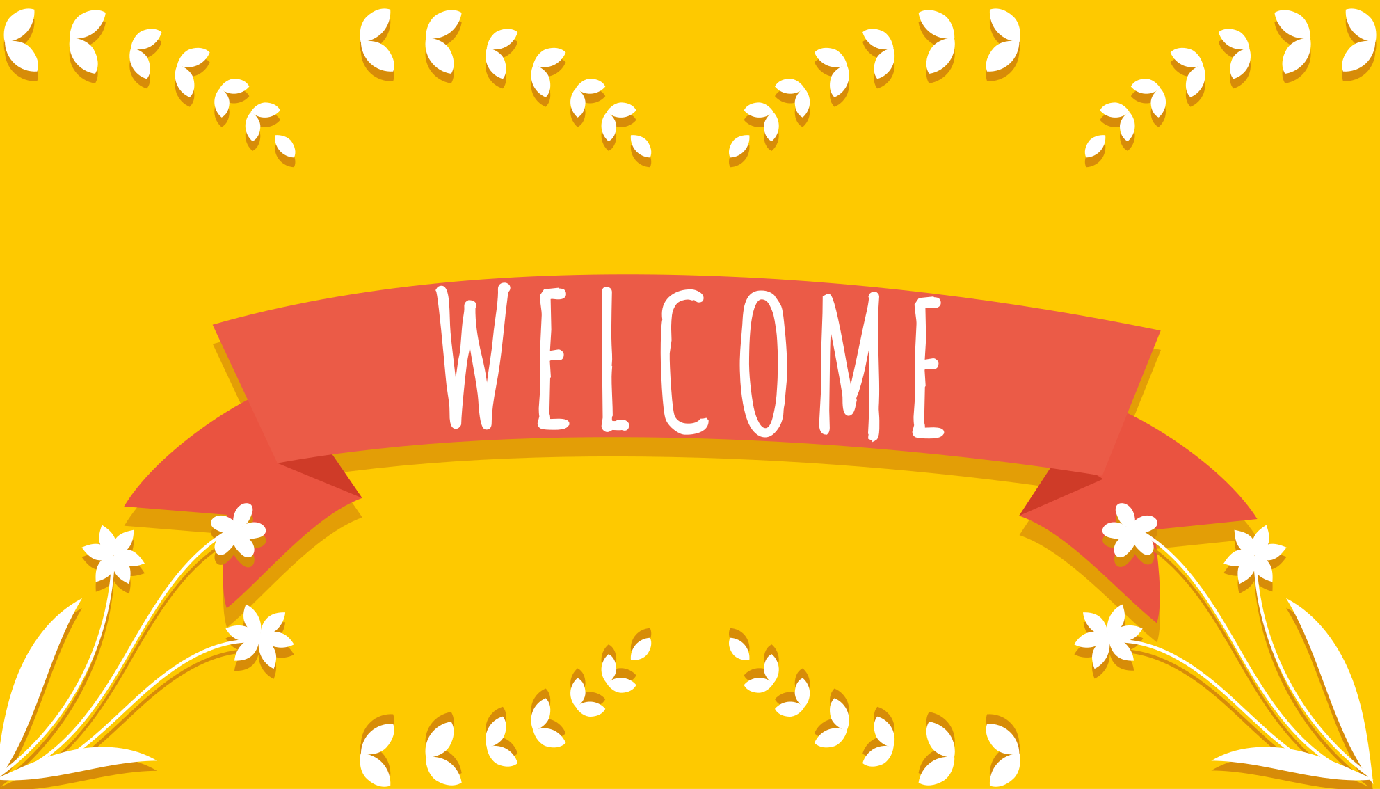 Yellow welcome greeting entrance hall vinyl carpet - TenStickers
