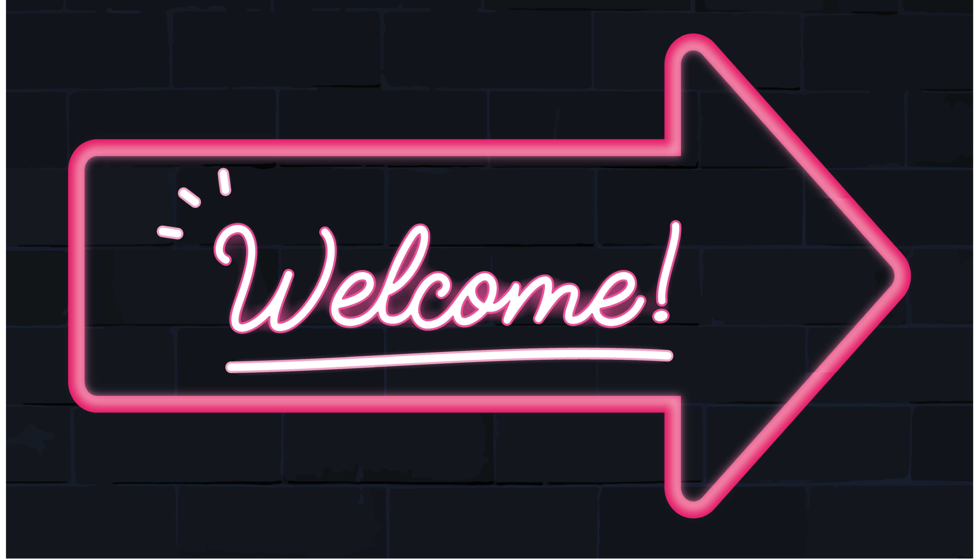 Welcome pink arrow entrance hall vinyl carpet - TenStickers