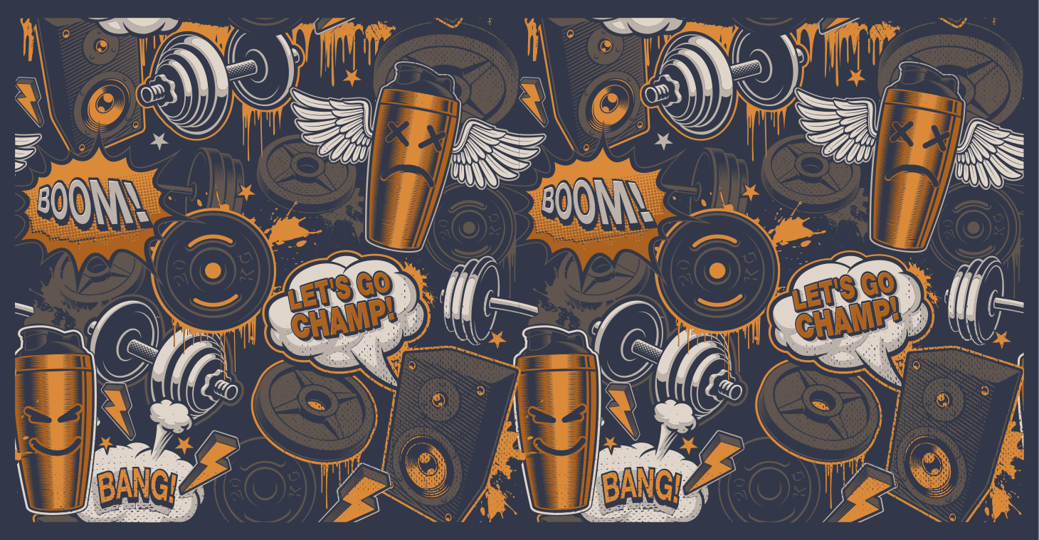 Energetic Fitness Vibes teen vinyl carpet - TenStickers