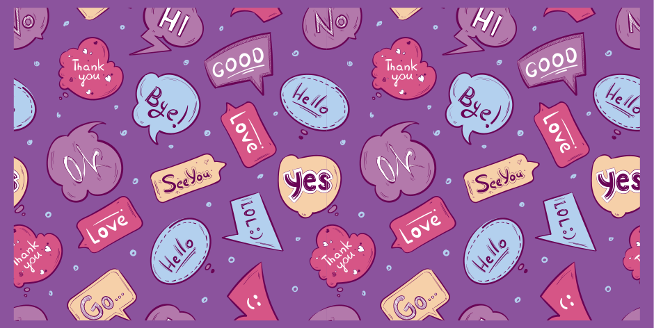 Colorful Message Bubbles custom vinyl carpet - TenStickers