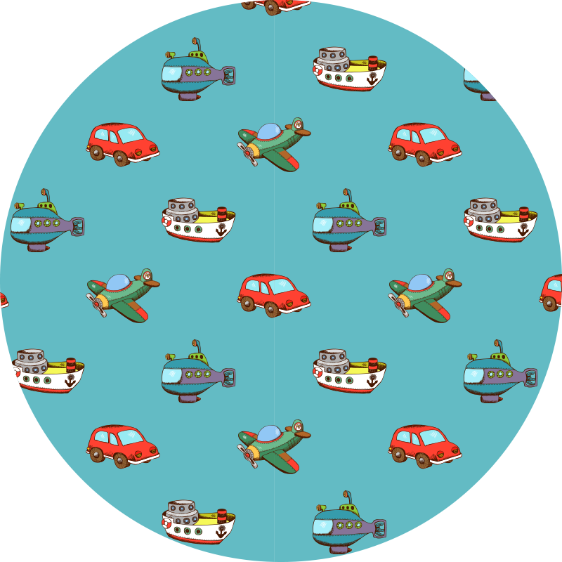 Toy Vehicles Adventure nursery vinyl carpet - TenStickers
