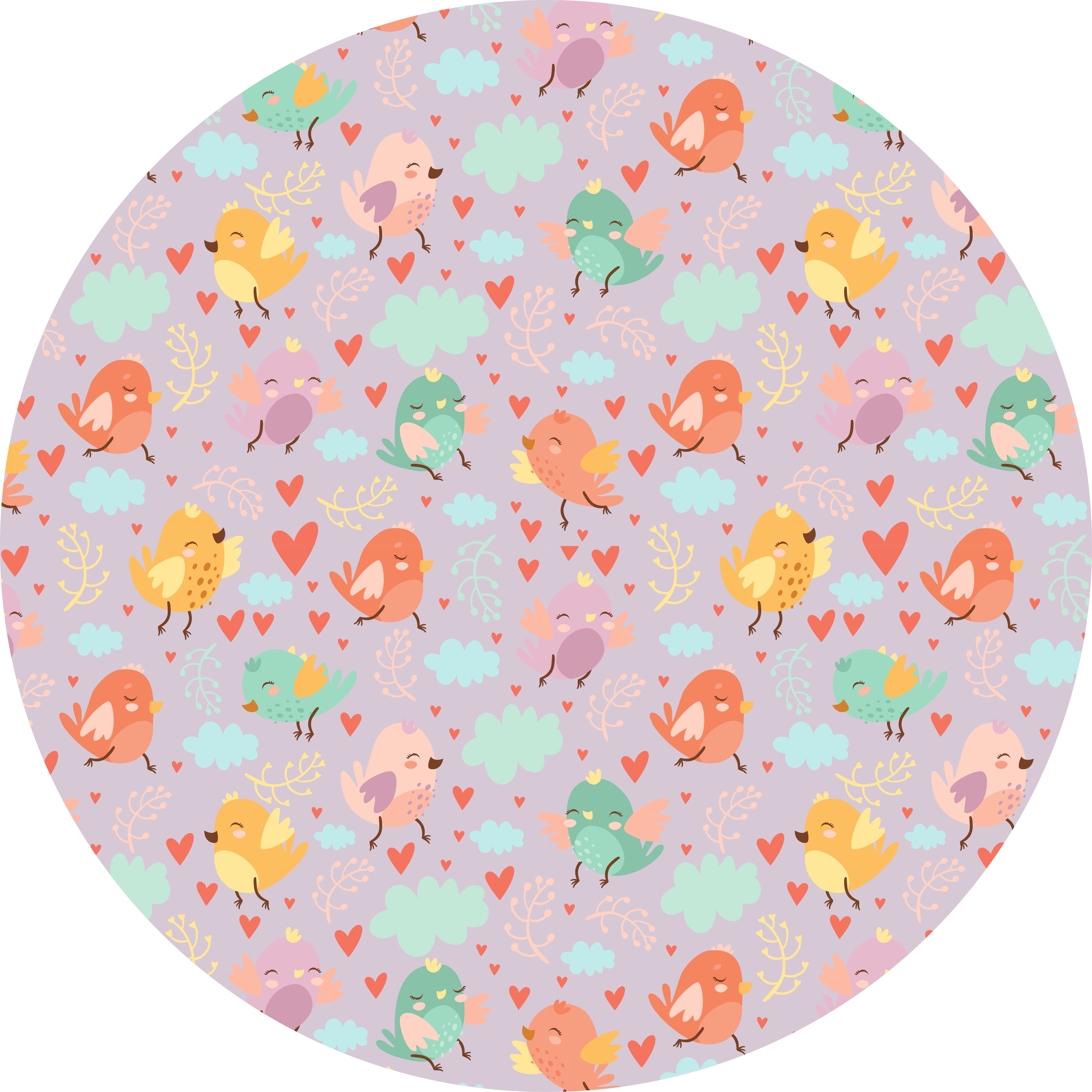 Colorful bird print animal vinyl carpet - TenStickers
