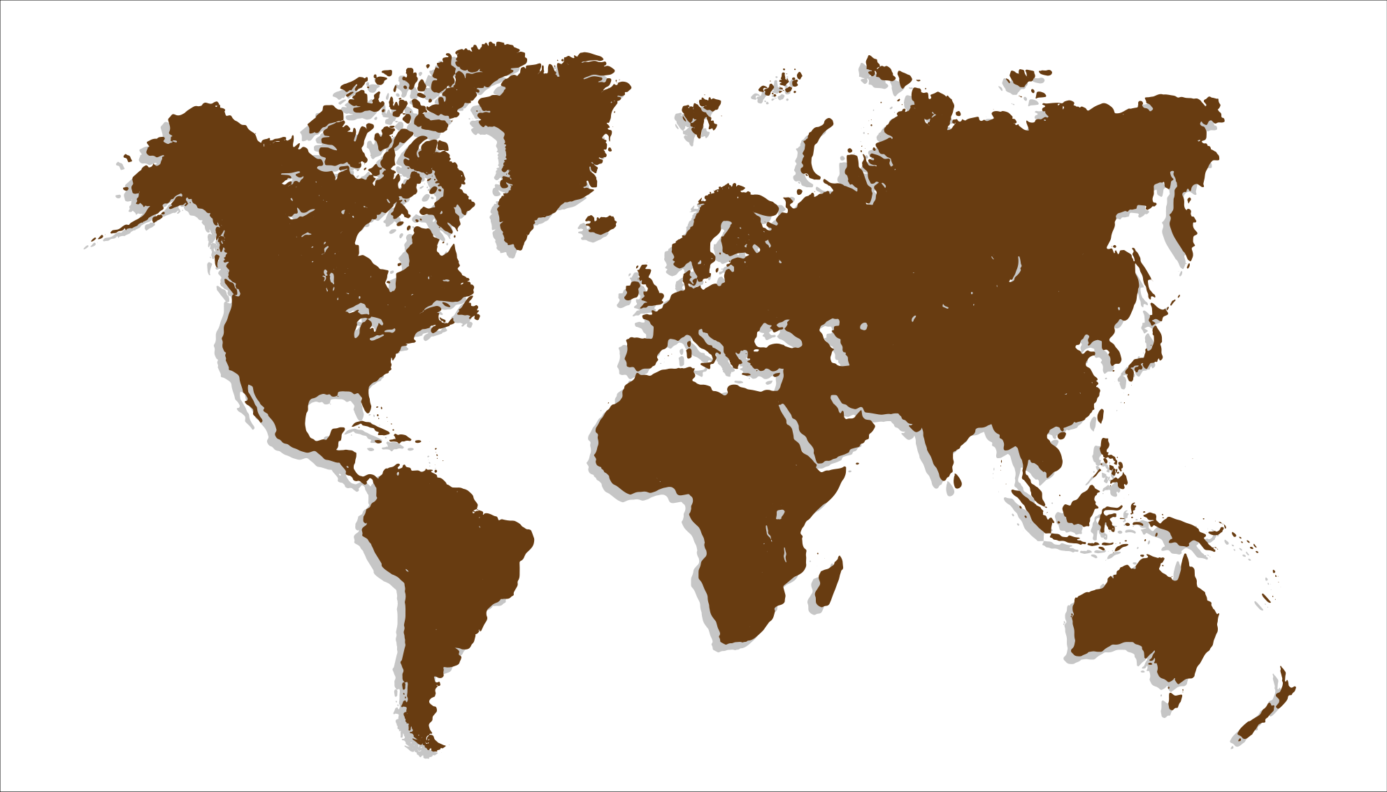 Brown outline and white background world map vinyl carpet - TenStickers