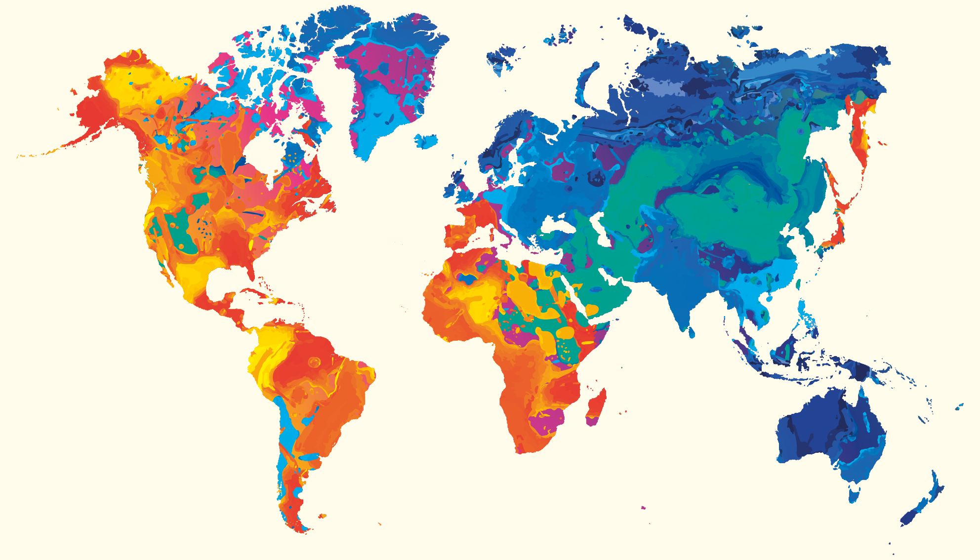 World map vinyl carpet vivid global atlas - TenStickers