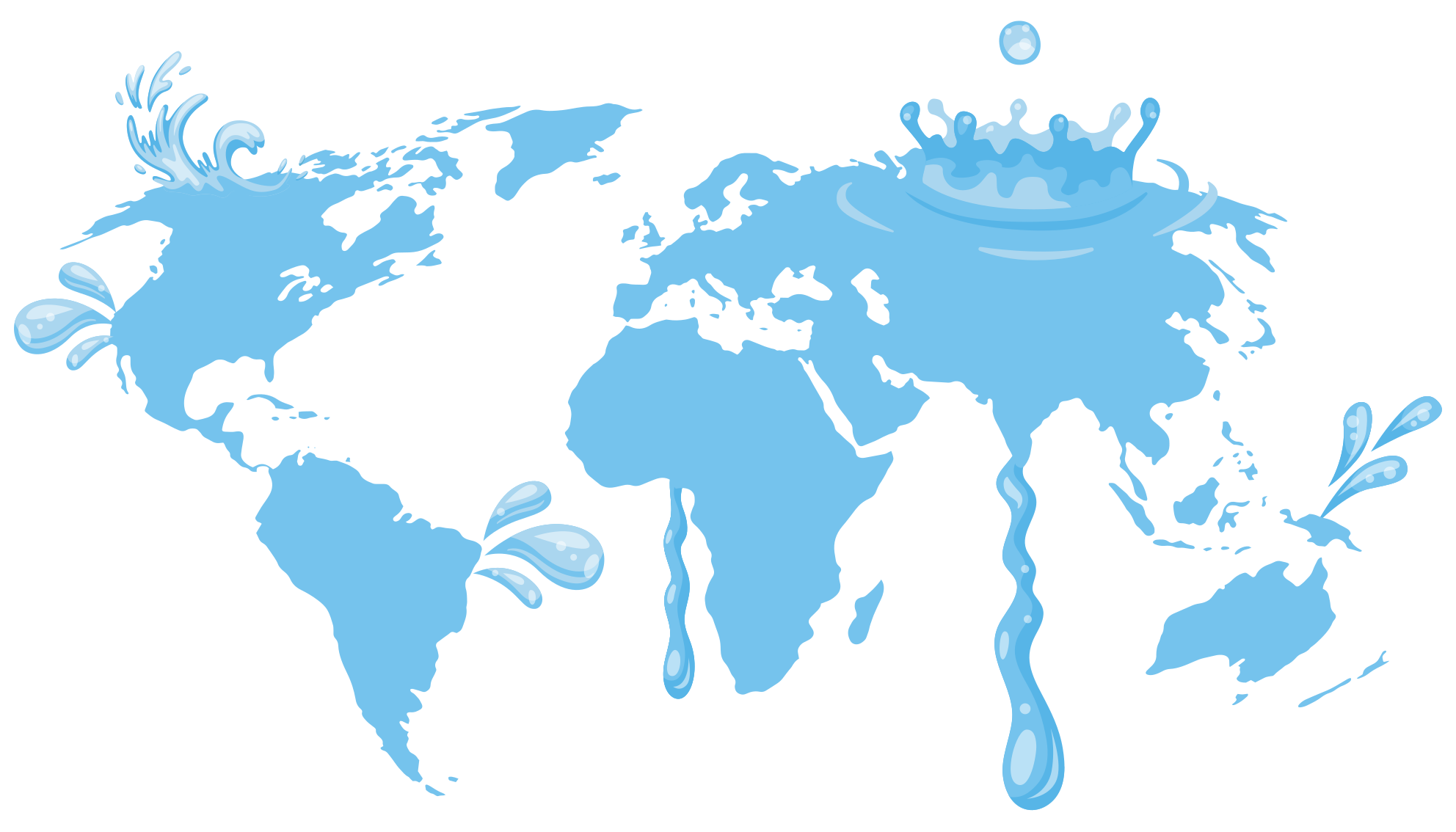 Blue water design world map vinyl carpet - TenStickers