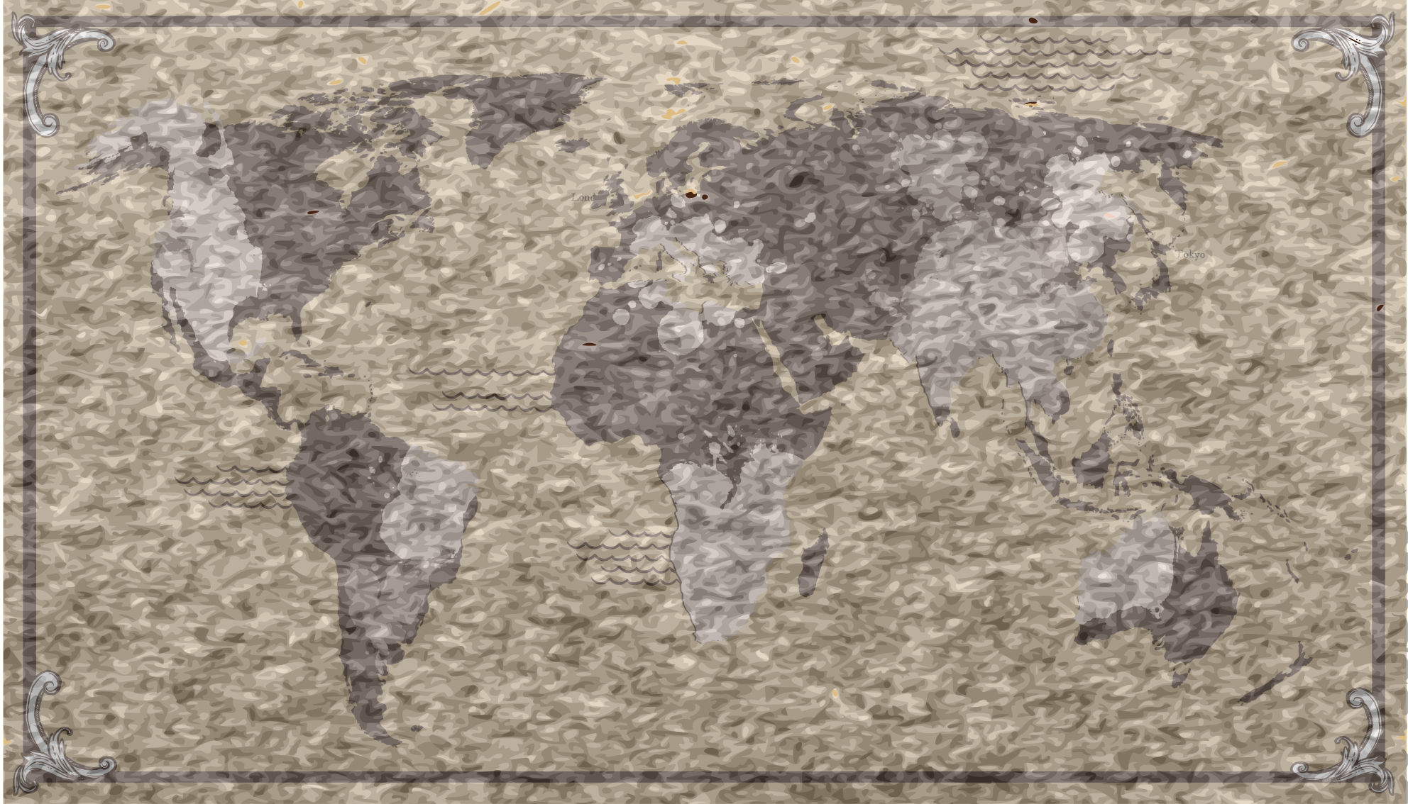 World map vinyl carpet global map design - TenStickers