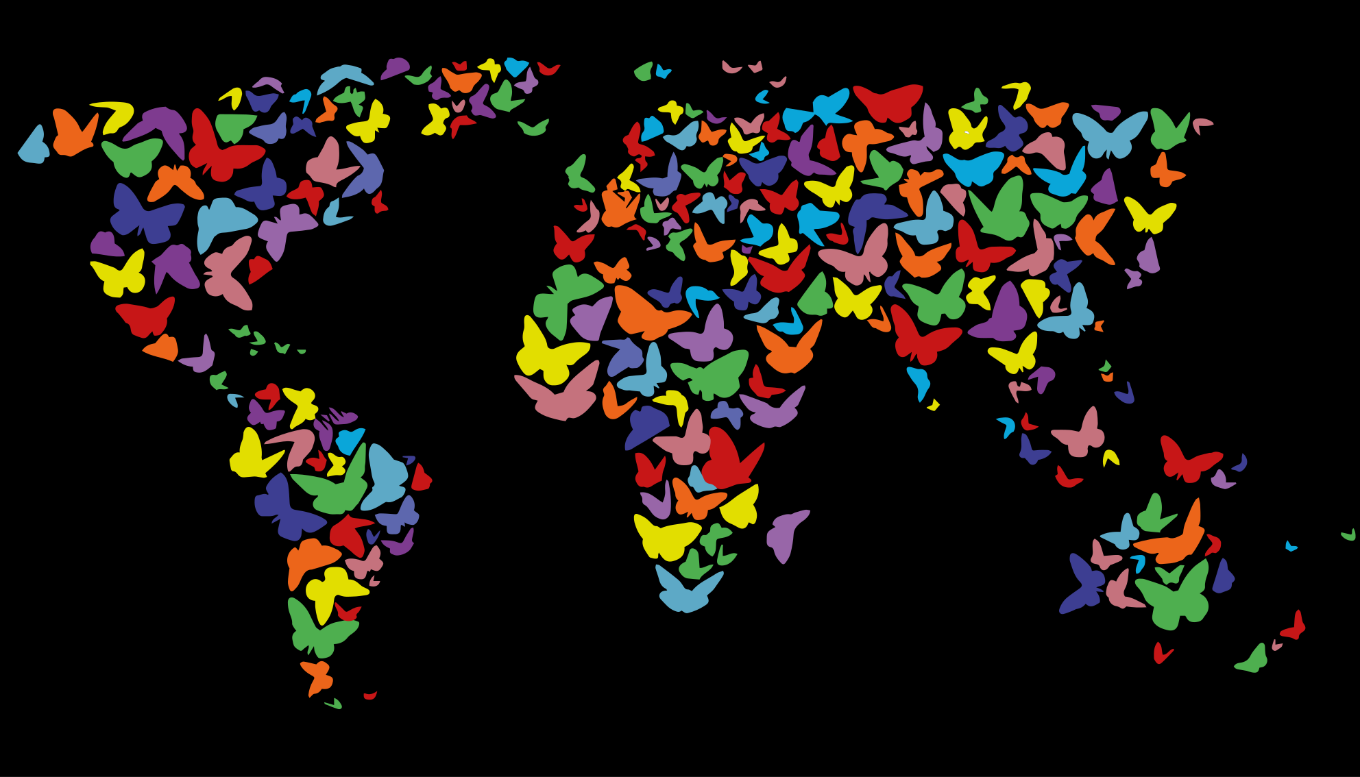 Colorful Butterfly Map world map vinyl carpet - TenStickers