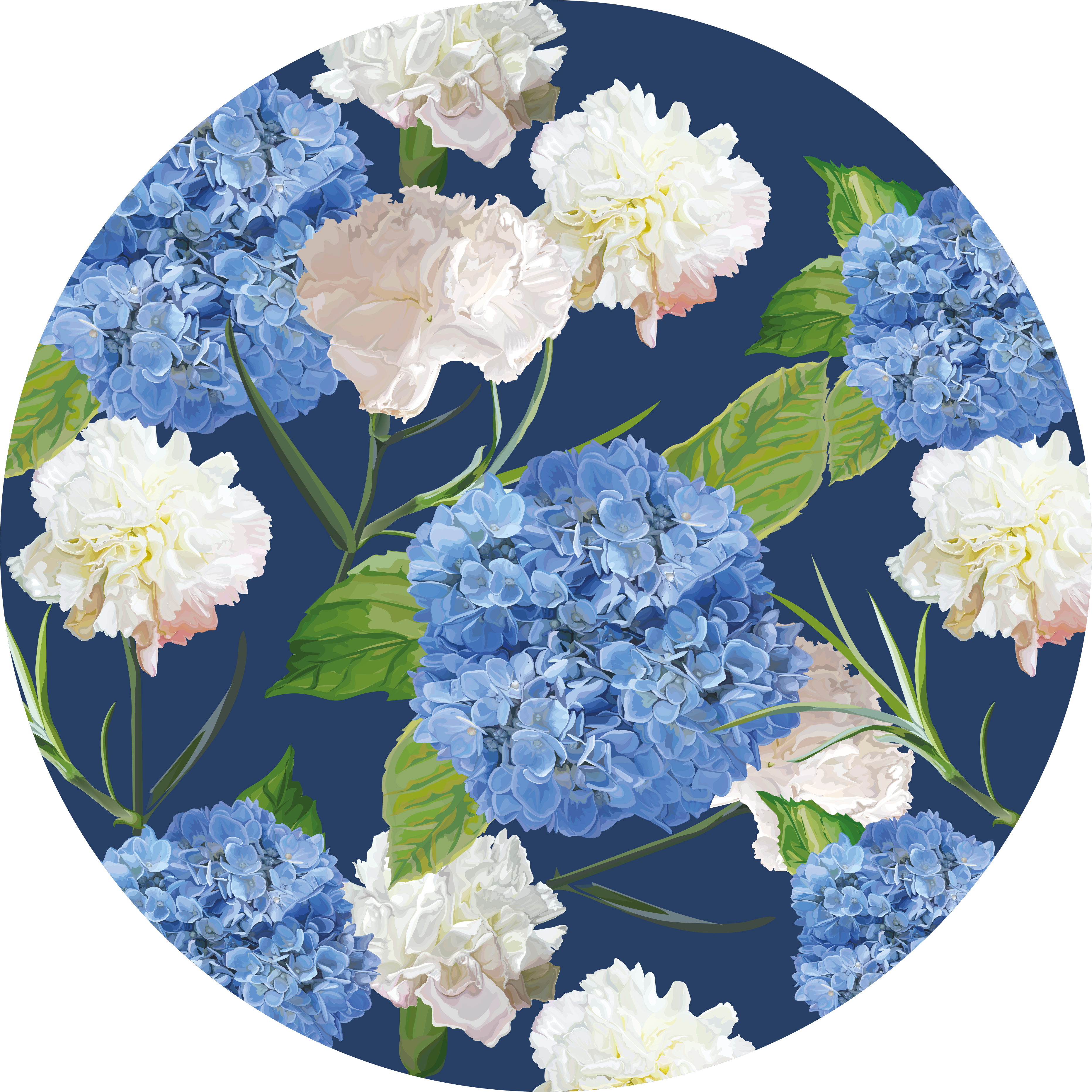 Floral vinyl carpet with hydrangea design - TenStickers