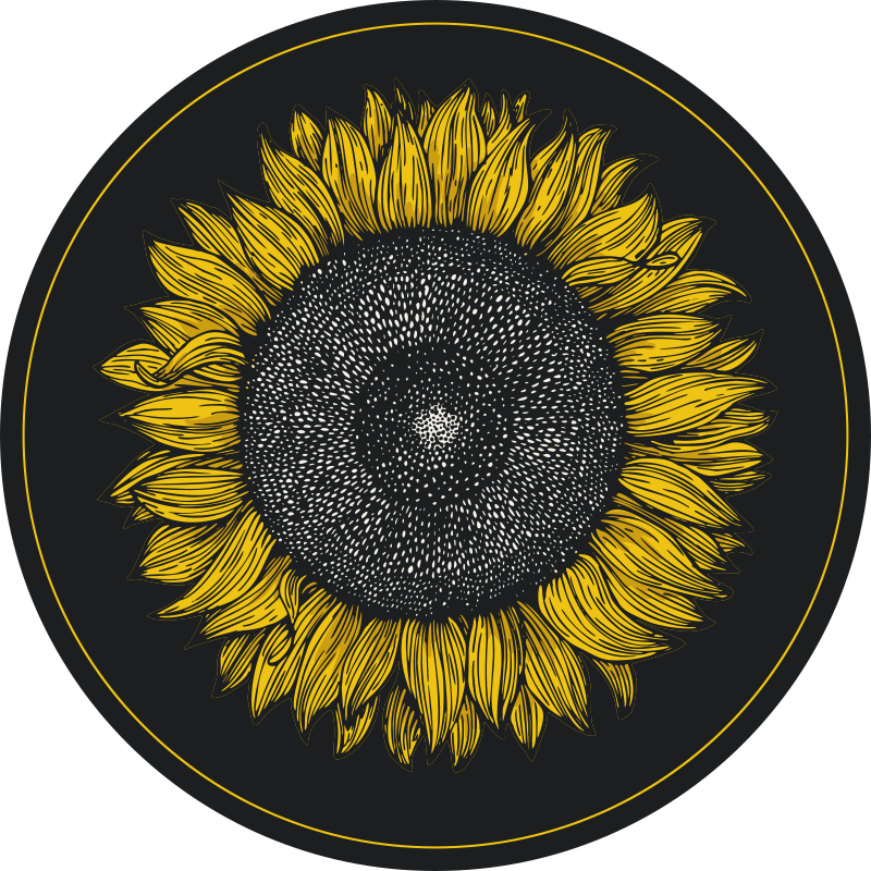 Big sunflower design floral vinyl carpet - TenStickers