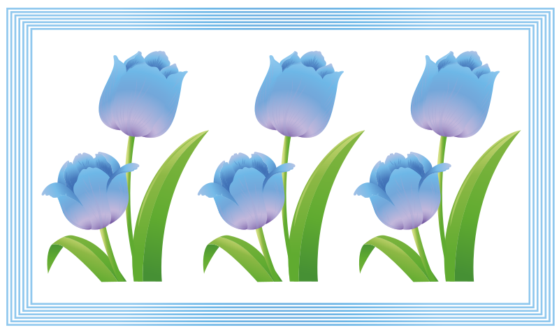 Blue Tulip Display floral vinyl carpet - TenStickers