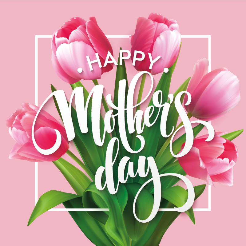 MOTHER'S DAY TULIPS floral vinyl carpet - TenStickers