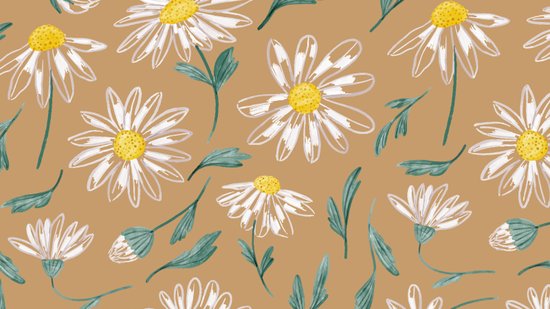 Daisy Blossom Motif floral vinyl carpet - TenStickers