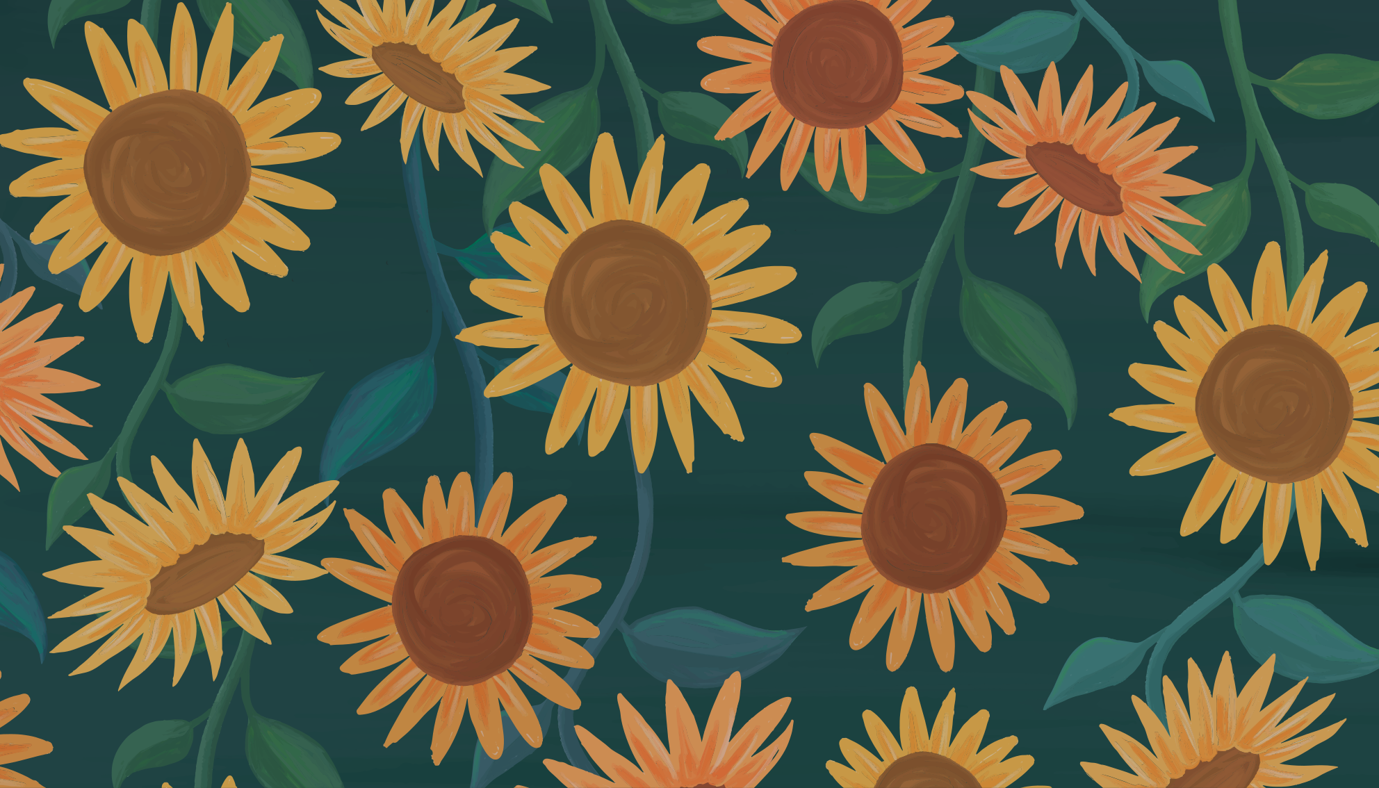 Vintage sunflower pattern floral vinyl carpet - TenStickers