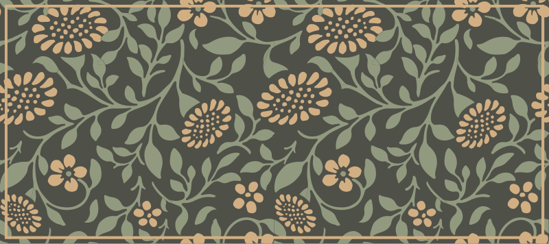 Sunflower green pattern floral vinyl carpet - TenStickers