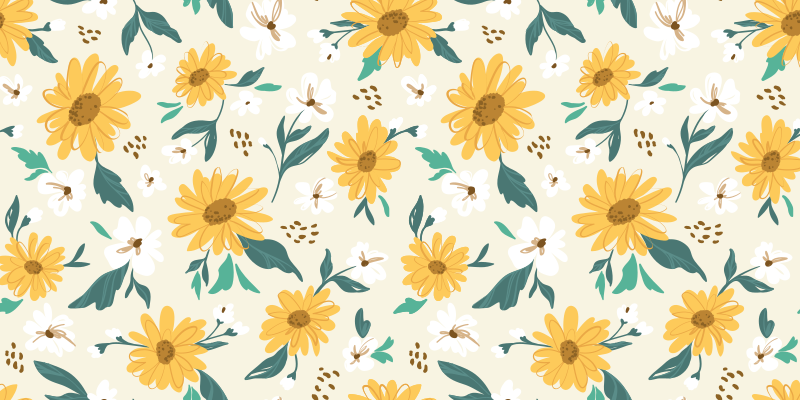 Joyful Floral Arrangement floral vinyl carpet - TenStickers