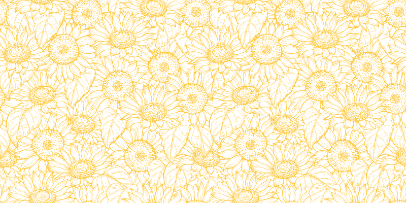 Sunflower Motif floral vinyl carpet - TenStickers