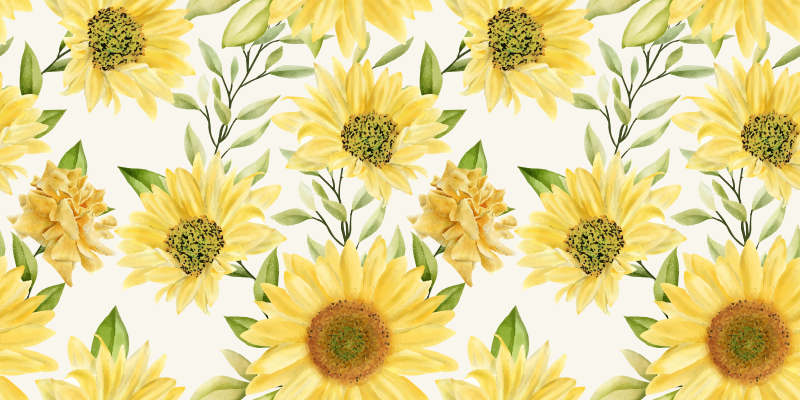 Sunflower Flower Composition floral vinyl carpet - TenStickers