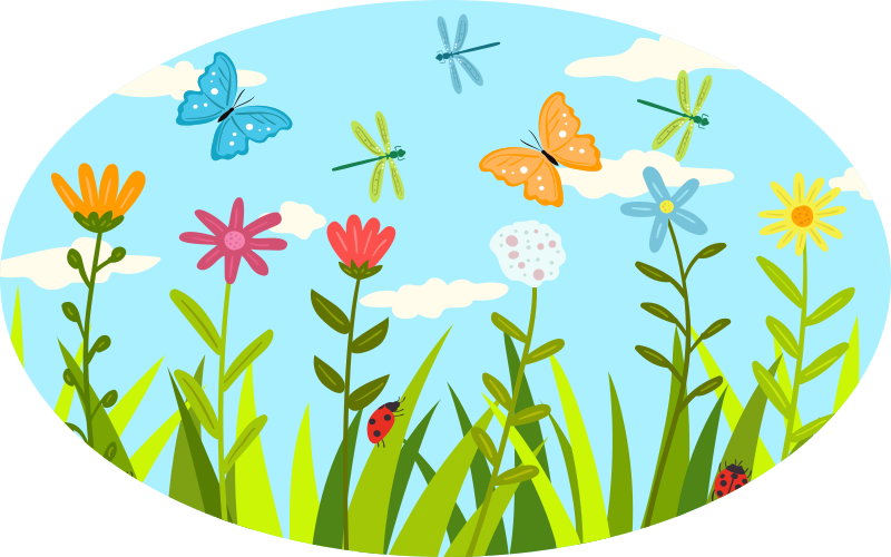 Floral vinyl carpet in a blooming garden scene - TenStickers