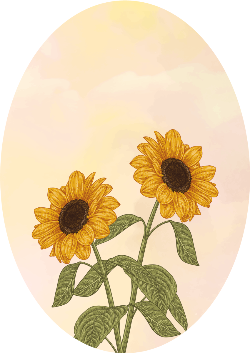 Sunflower Embrace floral vinyl carpet - TenStickers