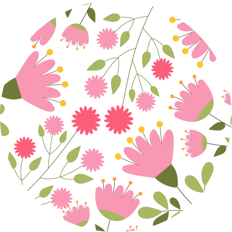 Floral vinyl carpet floral pattern joy - TenStickers