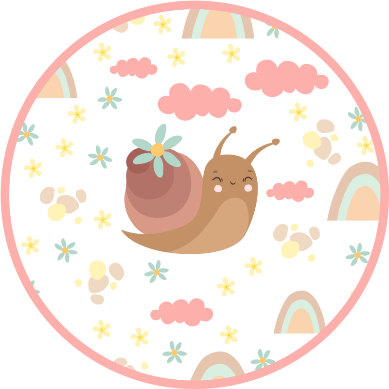 Cheerful Snail Illustration nursery vinyl carpet - TenStickers