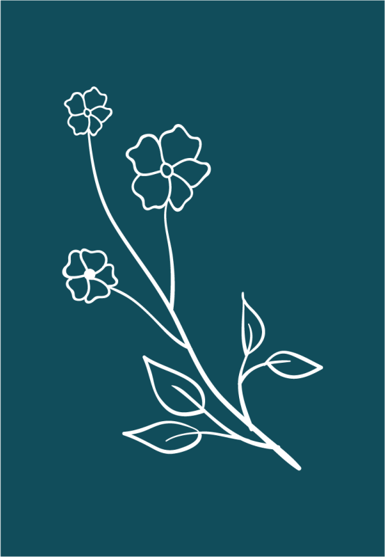 Vibrant Floral Stem floral vinyl carpet - TenStickers