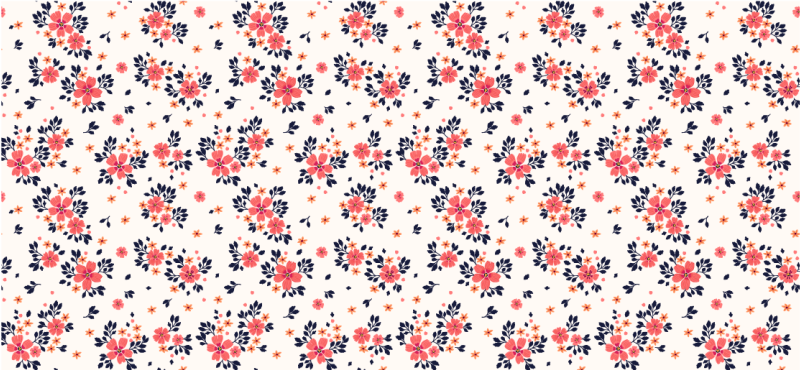 Blooming floral motif floral vinyl carpet - TenStickers