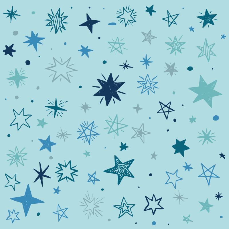 Blue night pattern star vinyl carpet - TenStickers