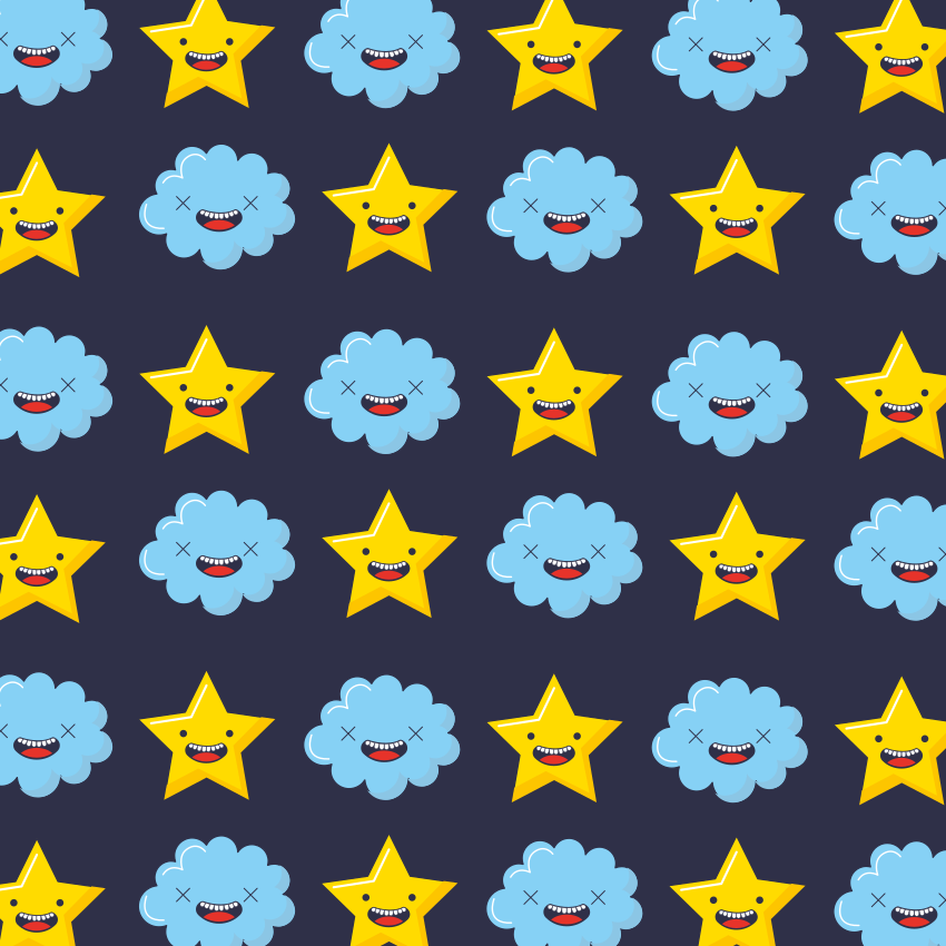 Cheerful Star Clouds star vinyl carpet - TenStickers