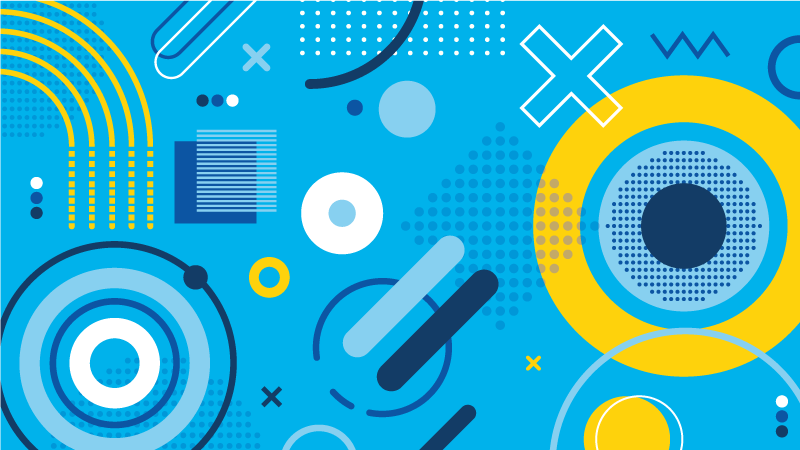 Blue modern motif geometric vinyl carpet - TenStickers