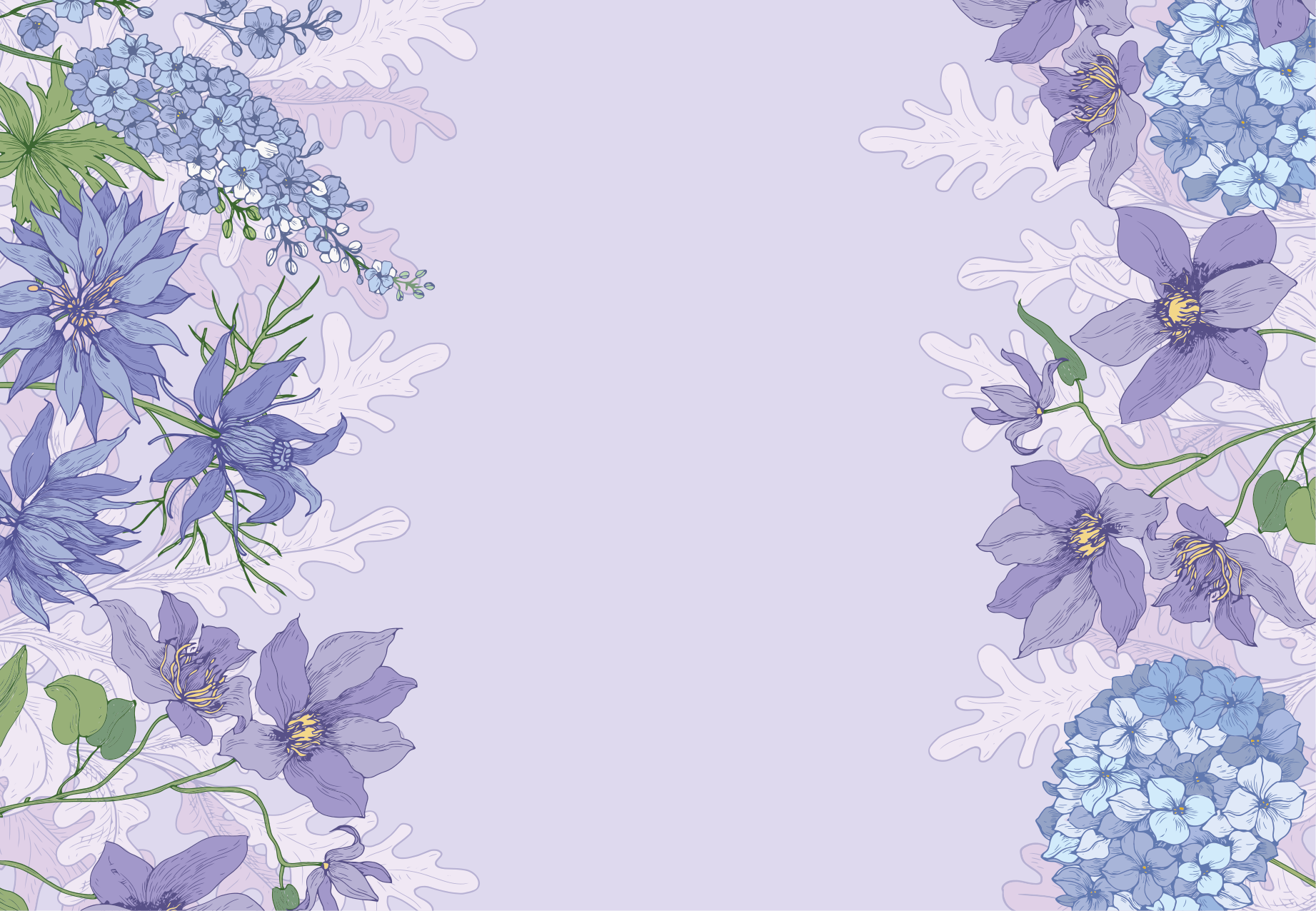 Lavender bloom embellishments floral vinyl carpet - TenStickers