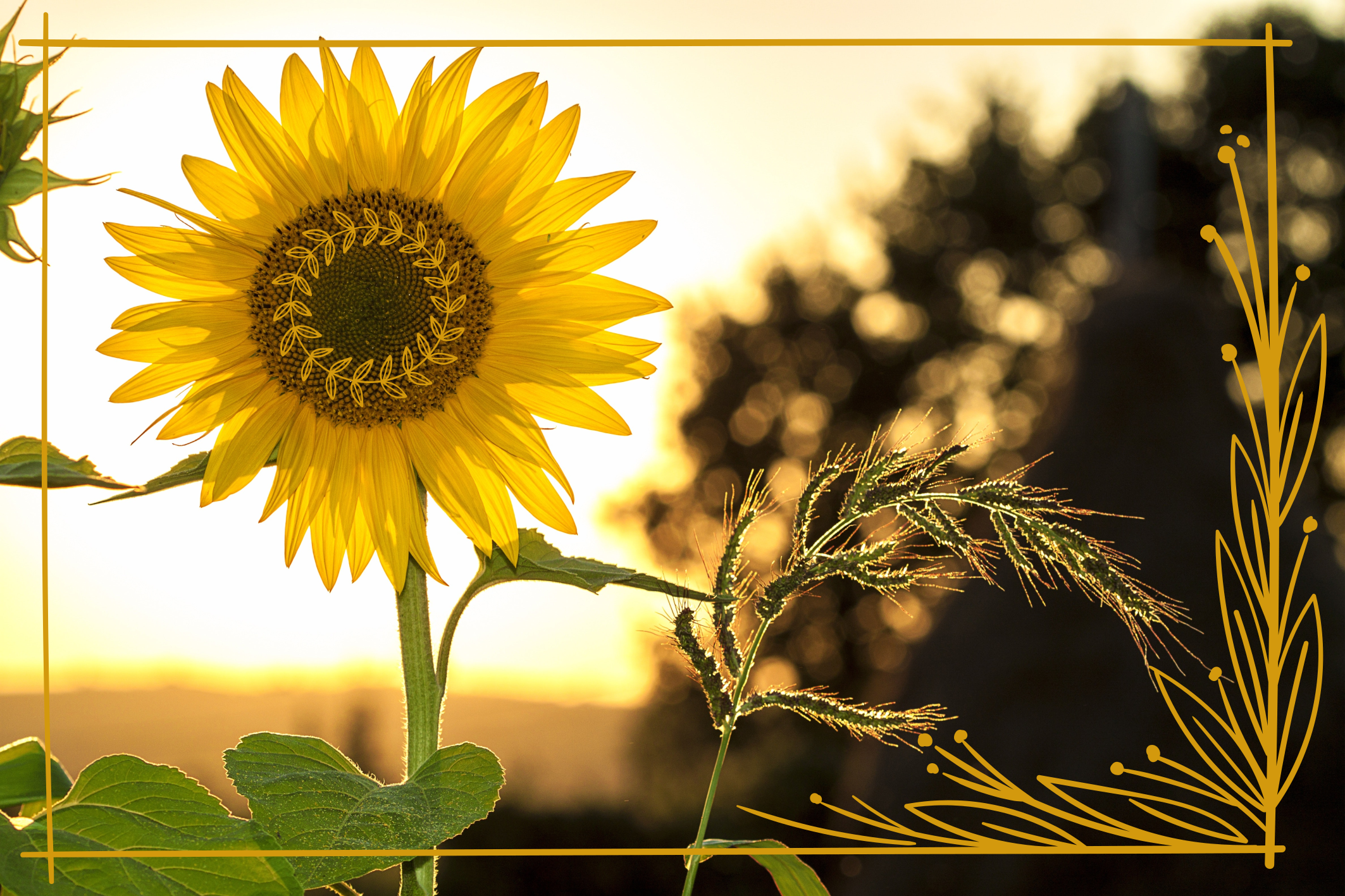 Sunflower Blossom floral vinyl carpet - TenStickers